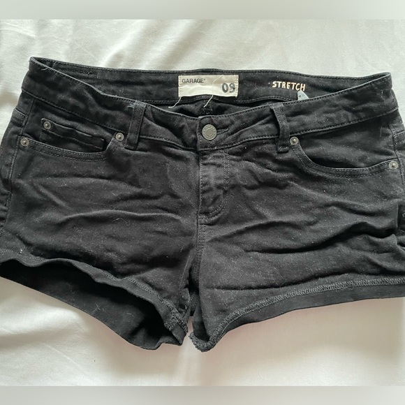 Garage Black Stretch Denim Shorts, Size 09 - Picture 1 of 3